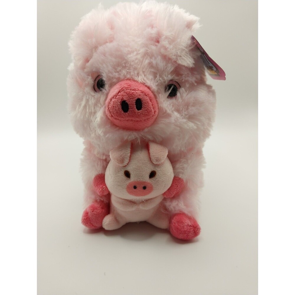 Nanco Belly Buddies Piggy Plush Toy with Baby Stuffed Piggy 8" NWT